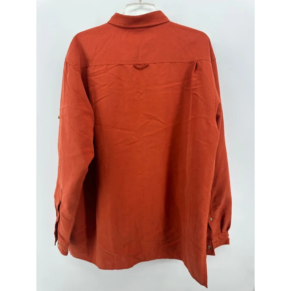 The North Face Mens Burnt Orange Modal Blend Long Sleeve Hiking Shirt Large A412